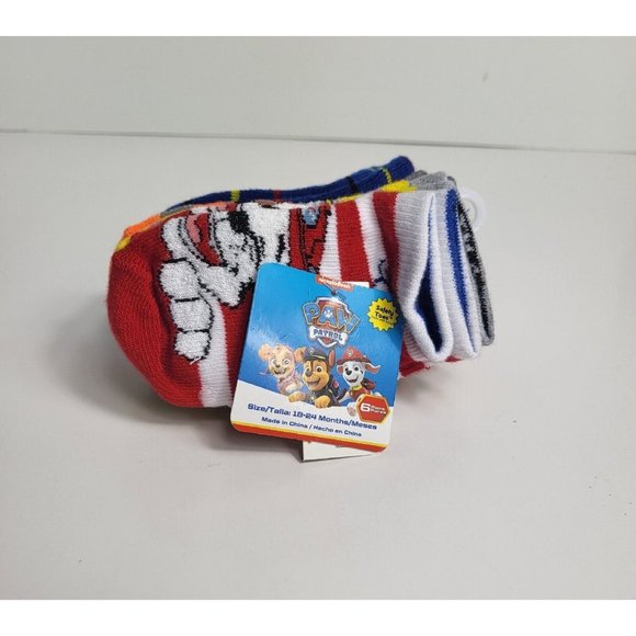 Nickelodeon Paw Patrol Socks Boys Toddler 6 Pair Puppy Dog Chase Marshal 18-24 M - Picture 1 of 16